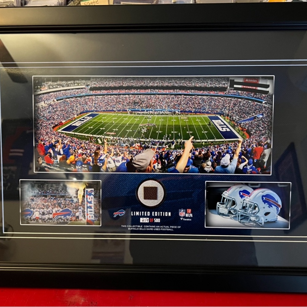 Buffalo Bills stadium framed photo w relic NFL football